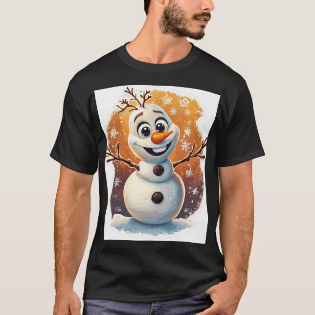 Camiseta Whimsical Snowman Sticker | Festa de inverno festi (Frente)
