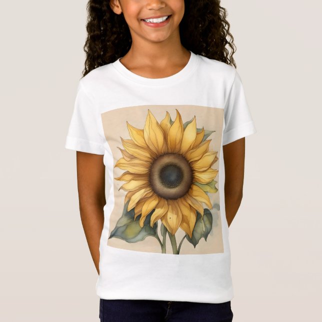 Camiseta Whimsical Sunflower, Sunflower, Adorable Sunflower (Frente)
