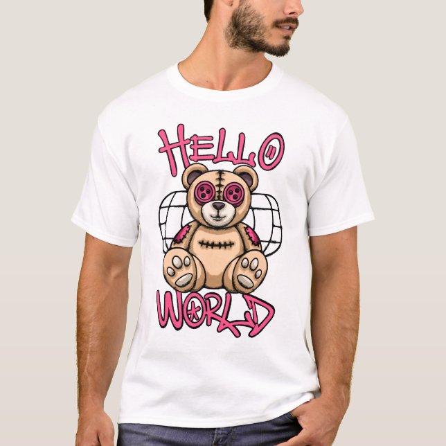 Camiseta Whimsical Teddy Bear streetwear (Frente)