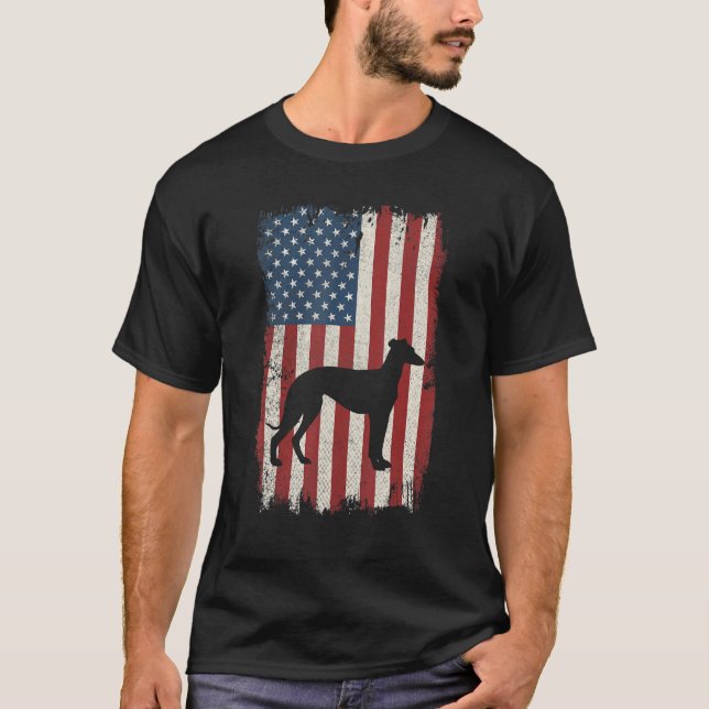 Camiseta Whippet American Flag Usa Dog Puppy Us (Frente)