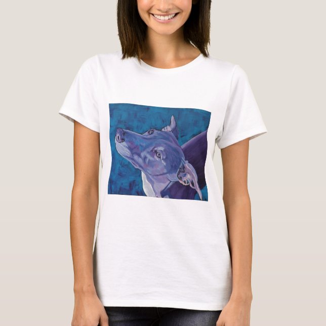 Camiseta Whippet azul (Frente)