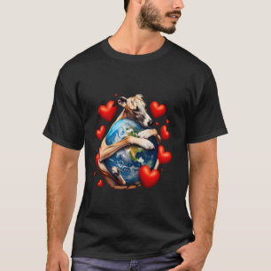 Camiseta Whippet Cão Dia da Terra Abraço Amor Dono Abraçand