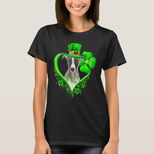 Camiseta Whippet Dog St Patricks Day Lover Irish Shamrock (Frente)