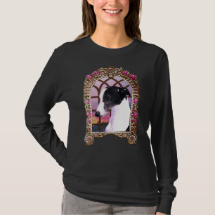 Camiseta Whippet emoldurado