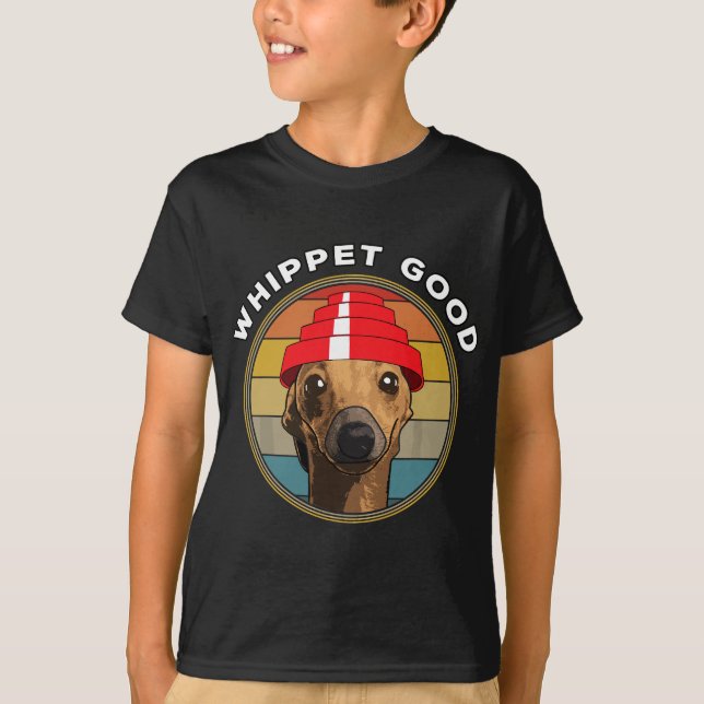 Camiseta Whippet Good Funny anos 80 Music Dog (Frente)