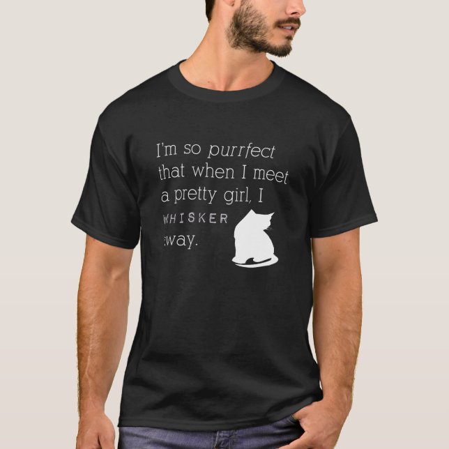Camiseta Whisker Away Cat Pun T-Shirt (Frente)