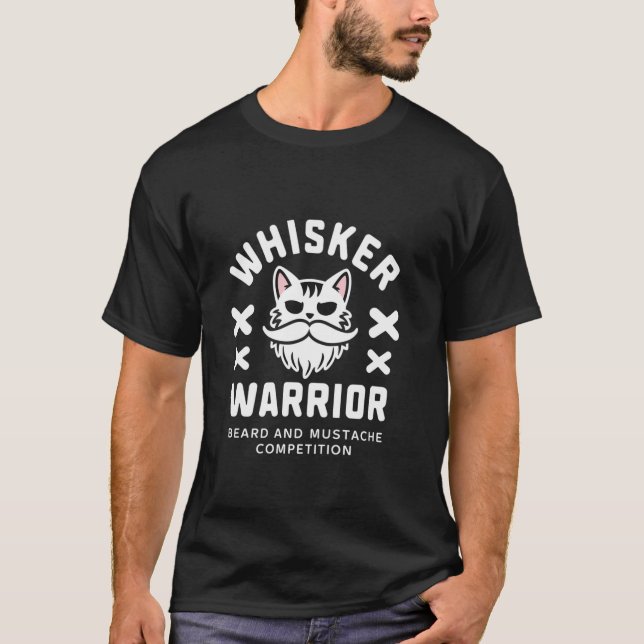 Camiseta Whisker Barber Cat Engraçado Beard e bigode compet (Frente)