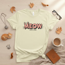 Camiseta Whisker Typography Design – MEOW Minimal Cat