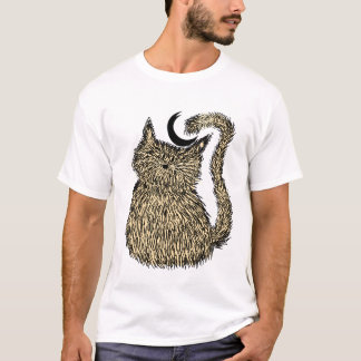 Camiseta Whisker Whimsy: O Gato Noturno Fluffy