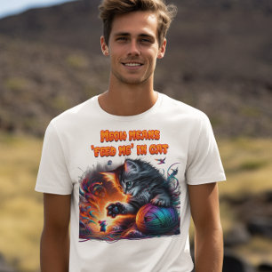 Camiseta Whisker Wonderland: Miow significa 'feed me' no ga