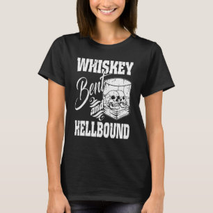 Camiseta Whiskey Bent and Hellbound White Skulls Wine Gla