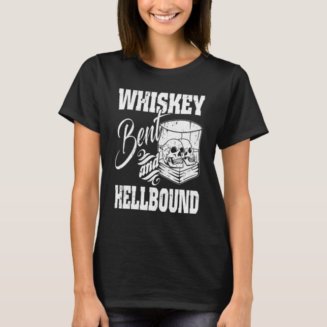Camiseta Whiskey Bent and Hellbound White Skulls Wine Gla (Frente)