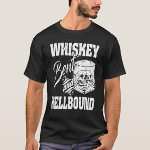 Camiseta Whiskey Bent and Hellbound White Skulls Wine Gla