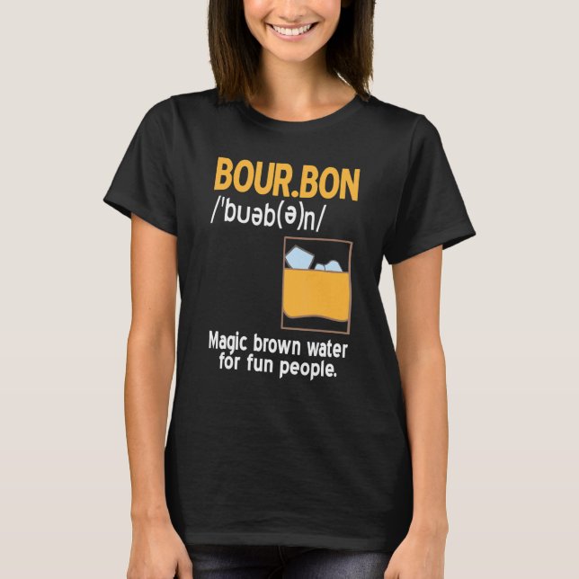 Camiseta Whiskey Bourbon Definition Magic Brown Water (Frente)