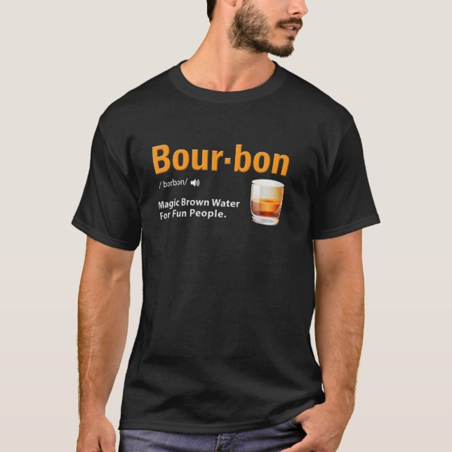 Camiseta Whiskey Bourbon Definition Magic Brown Water (Frente)