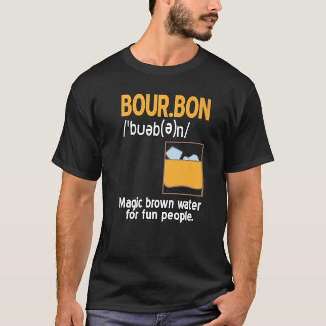 Camiseta Whiskey Bourbon Definition Magic Brown Water (Frente)