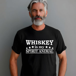Camiseta Whiskey é o meu espírito animal, brincadeira, fala