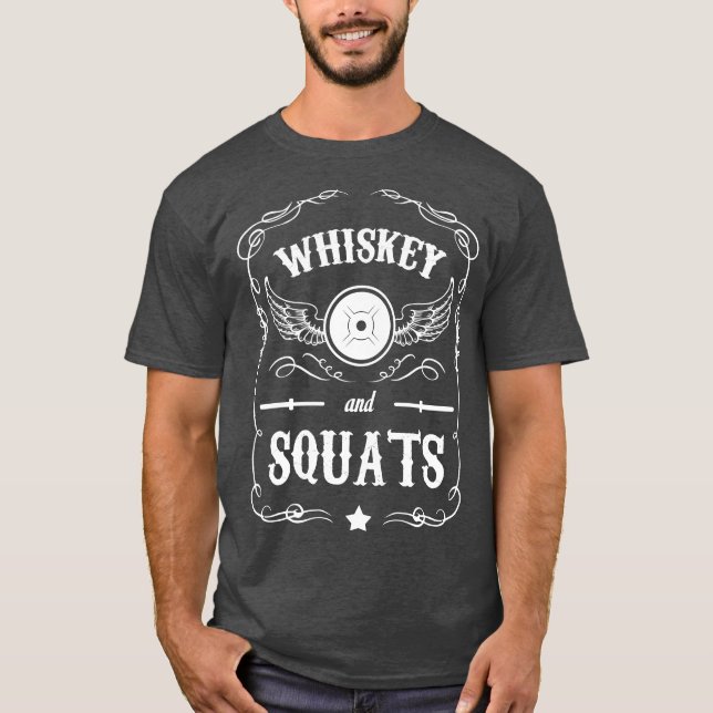 Camiseta Whiskey e Squats - Motivação "Levantamento de Peso (Frente)