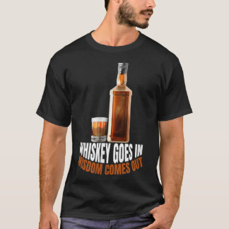Camiseta Whiskey entra na sabedoria aparece amantes uísques