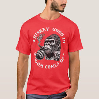 Camiseta Whiskey Goes In Wisdom Comes Out Monkey (On Back)