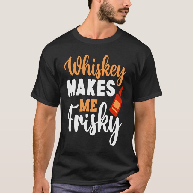 Camiseta Whiskey me deixa furioso, Bebendo Whiskey 5 (Frente)