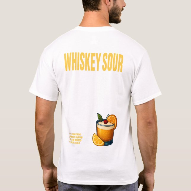Camiseta Whiskey Sour T-Shirt – Classic Bourbon Cocktail (Verso)