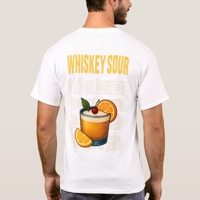 Camiseta Whiskey Sour T-Shirt – Classic Bourbon Cocktail (Verso)