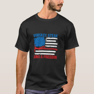 Camiseta Whiskey Steak Guns e Liberdade Patriótica Veteran