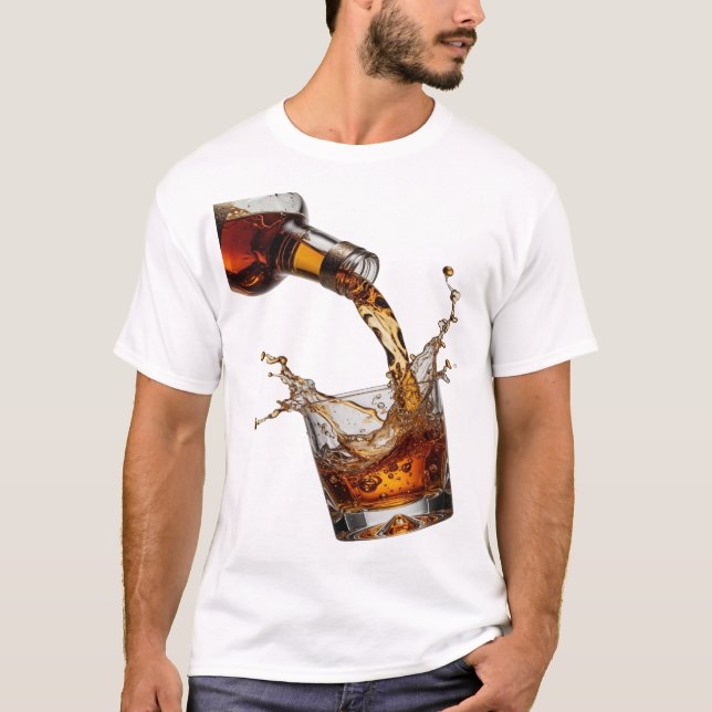 Camiseta WHISKY SPLASH Prata Elegante (Frente)