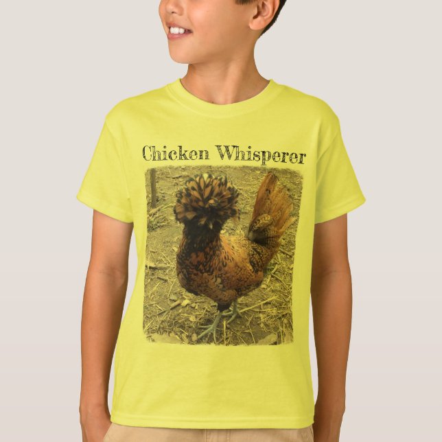 Camiseta Whisperer da galinha com a galinha polonesa (Frente)