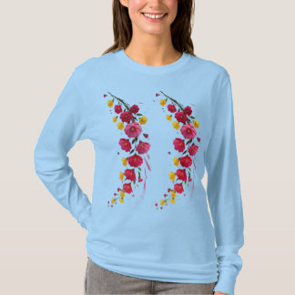 Camiseta Whispers of Bloom Midnight Garden Petals in the Da