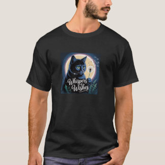 Camiseta Whispers of Wishes Black Cat with Dandelion under 