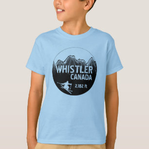 Camiseta Whistler Canada blue ski art boys tee