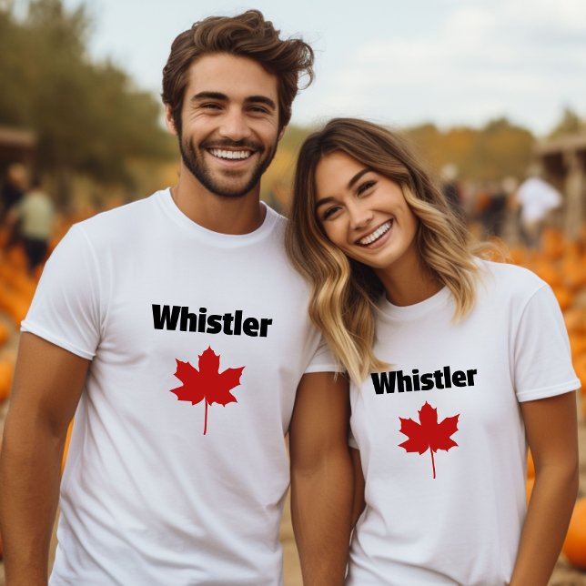 Camiseta Whistler Canada Natural Red Maple Leaf (Criador carregado)