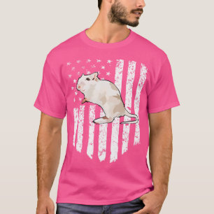 Camiseta White American Flag Gerbil 4 De Julho Fazenda Anim
