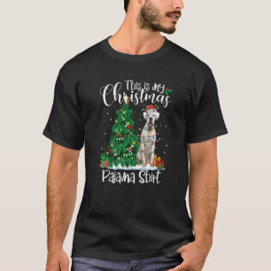 Camiseta White Boxer Christmas Lights Pajama Dog Xmas