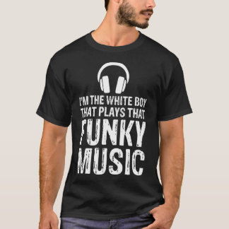 Camiseta White Boy que toca disco de música engraçado Jocke