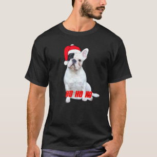 Camiseta White Buldogue De Natal Ho Ho Ho Cute Roupa