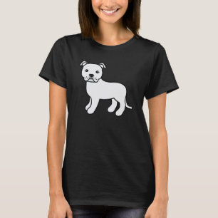 Camiseta White Cartoon Staffordshire Bull Terrier