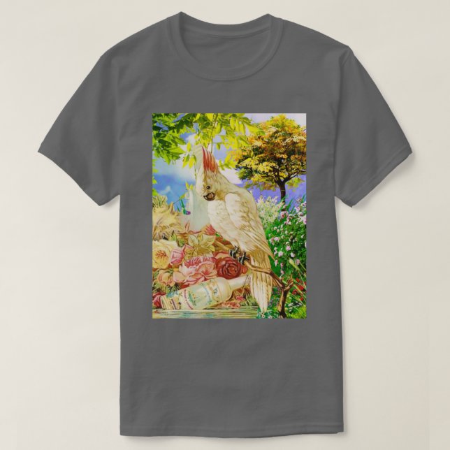 Camiseta White Cocktail Parrot (Frente do Design)
