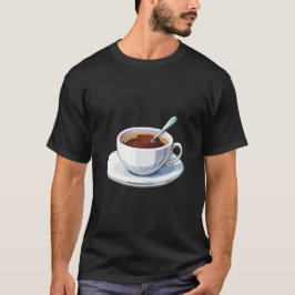 Camiseta White coffee cup on a saucer filled with coffee