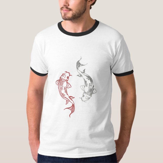 Camiseta White colour Fish design T-Shirt (Frente)