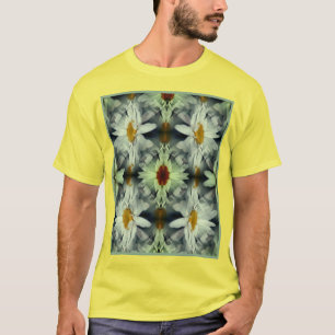 Camiseta White Daisy Flower Petals Abstract      