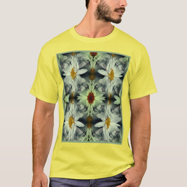 Camiseta White Daisy Flower Petals Abstract       (Frente)