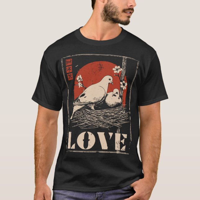 Camiseta White Doves Romance Peace Love Design (Frente)