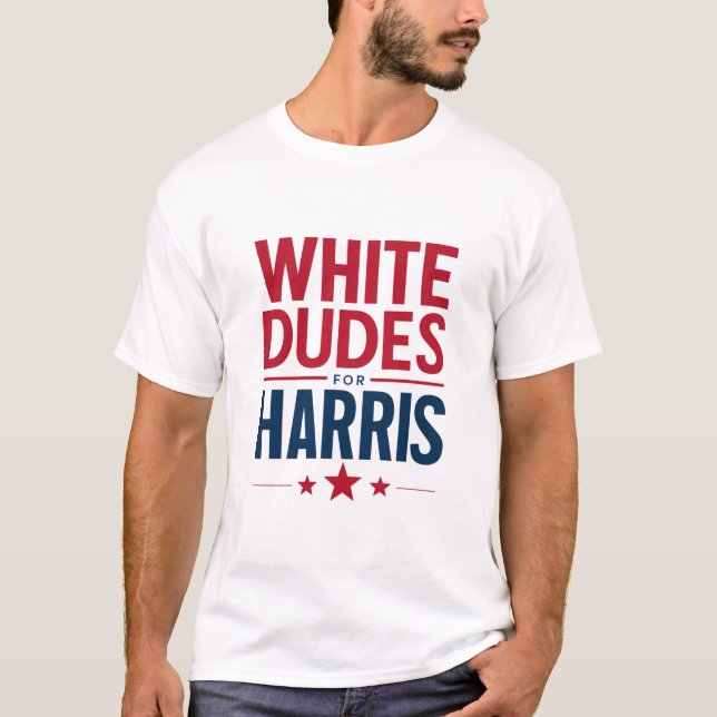 Camiseta White Dudes For Harris Election Kamala Harris 2024 (Frente)