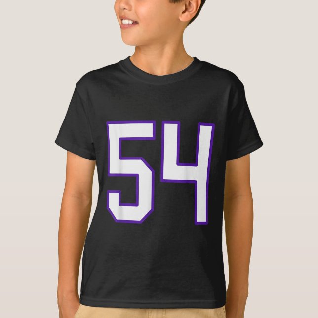 Camiseta White E Purple Número 54 Jersey Player Uniforme # (Frente)