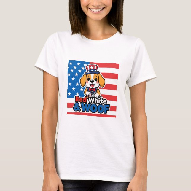 Camiseta White e Woof Red Beagle Americano (Frente)