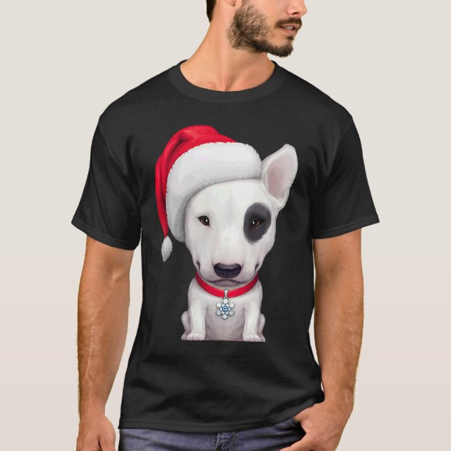 Camiseta White English Bull Terrier com um olho preto (Frente)