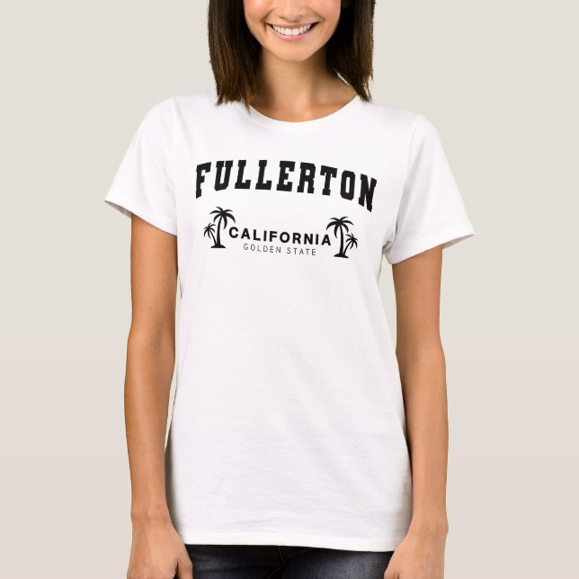 Camiseta White Fullerton, Califórnia (Frente)